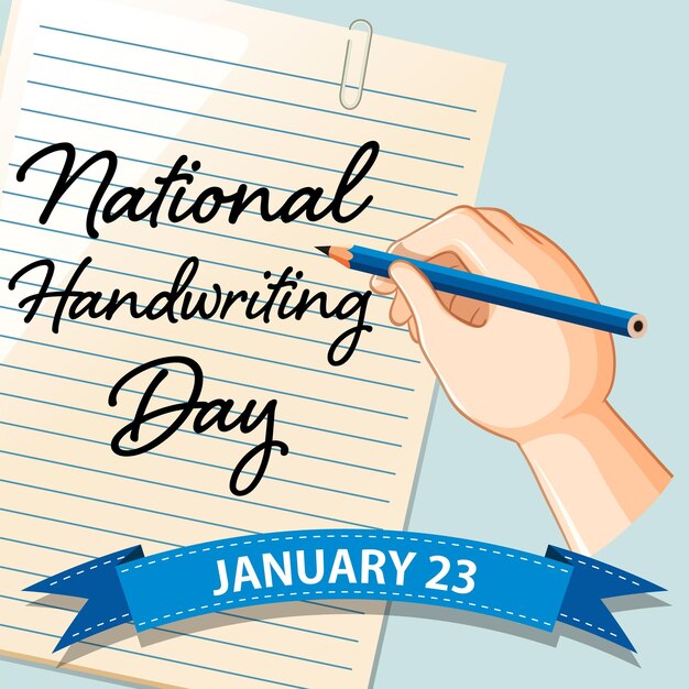 Free vector national handwriting day logo banner