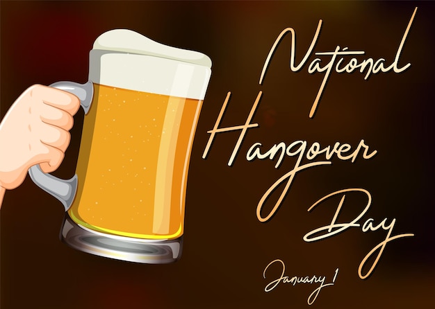 Free vector national hangover day banner design