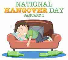 Free vector national hangover day banner design