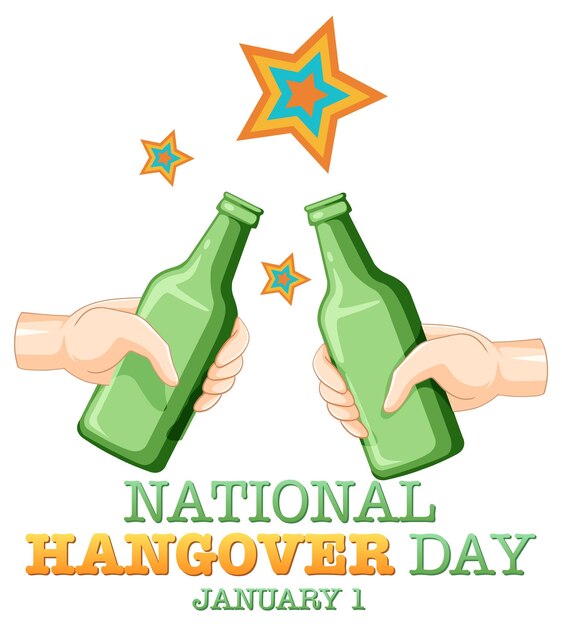 Free vector national hangover day banner design