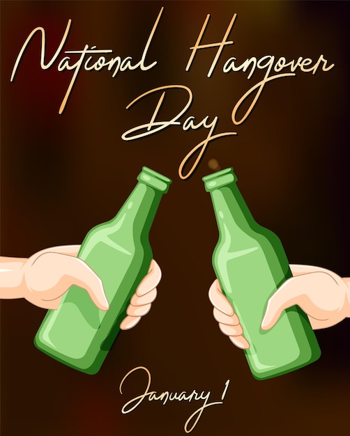 Free vector national hangover day banner design