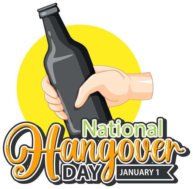 Free vector national hangover day january icon