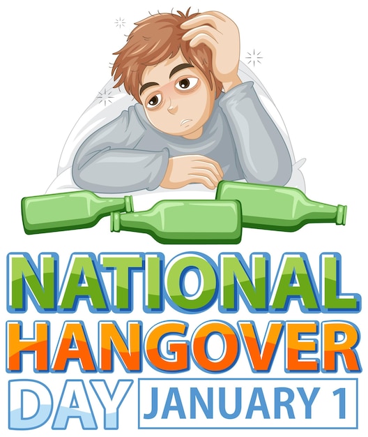 Free vector national hangover day january icon