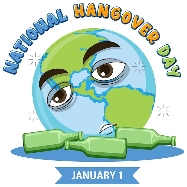 Free vector national hangover day january icon