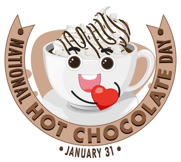 Free vector national hot chocolate day banner design