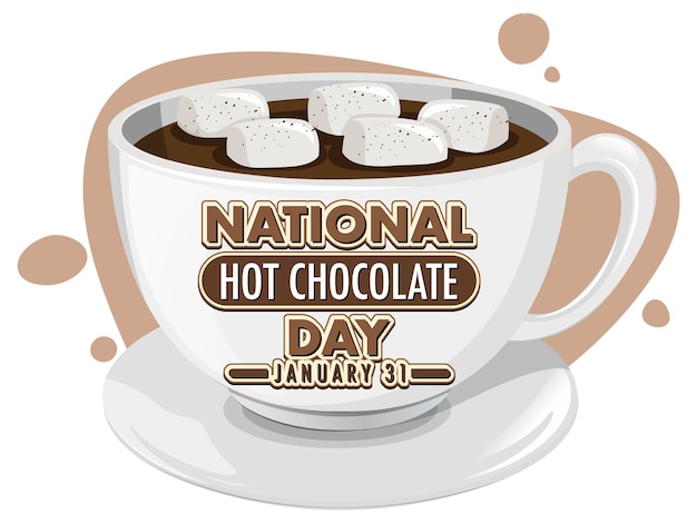 Бесплатное векторное изображение Дизайн баннера национального дня горячего шоколада