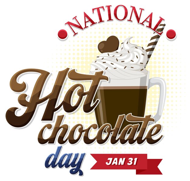 Free vector national hot chocolate day banner design