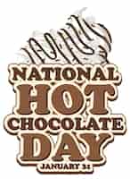 Vettore gratuito banner per il giorno della cioccolata calda nazionale
