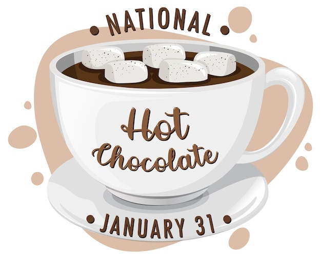 Бесплатное векторное изображение Дизайн баннера национального дня горячего шоколада