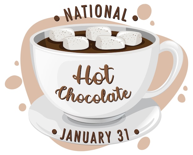 Free vector national hot chocolate day banner design