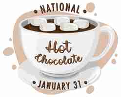 Free vector national hot chocolate day banner design