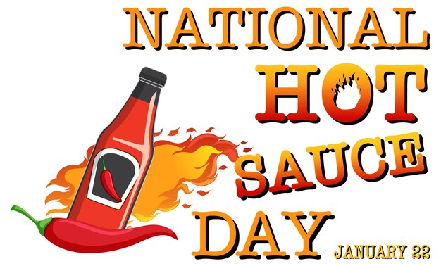 Free vector national hot sauce day banner