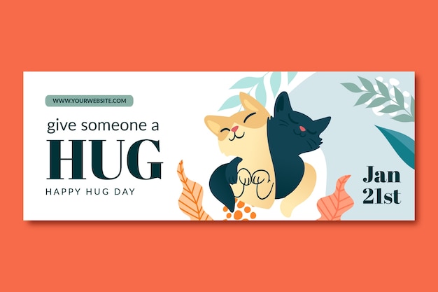 National hugging day social media cover template