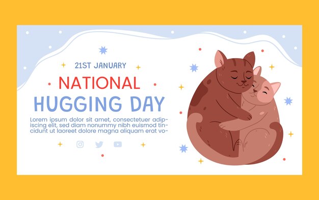 Free vector national hugging day social media post template