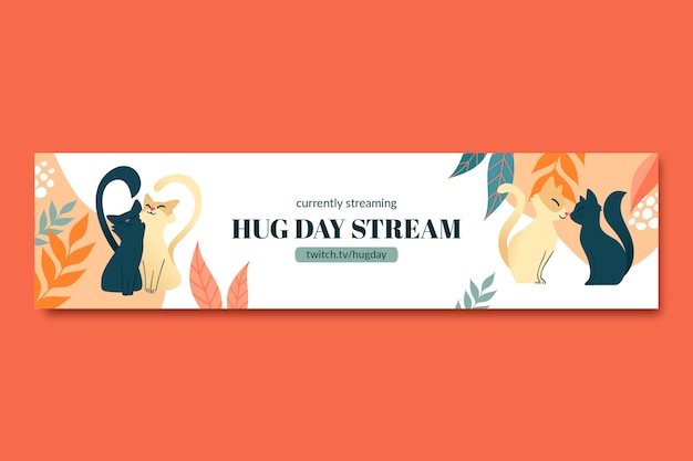 National hugging day twitch banner template