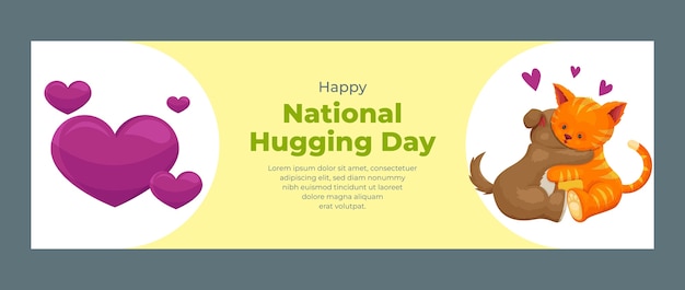 Free vector national hugging day twitter header template