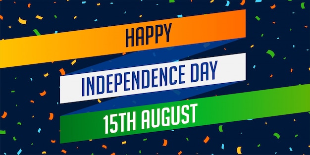 Free vector national indian happy independence day celebration banner