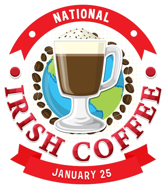 Free vector national irish coffee day banner design