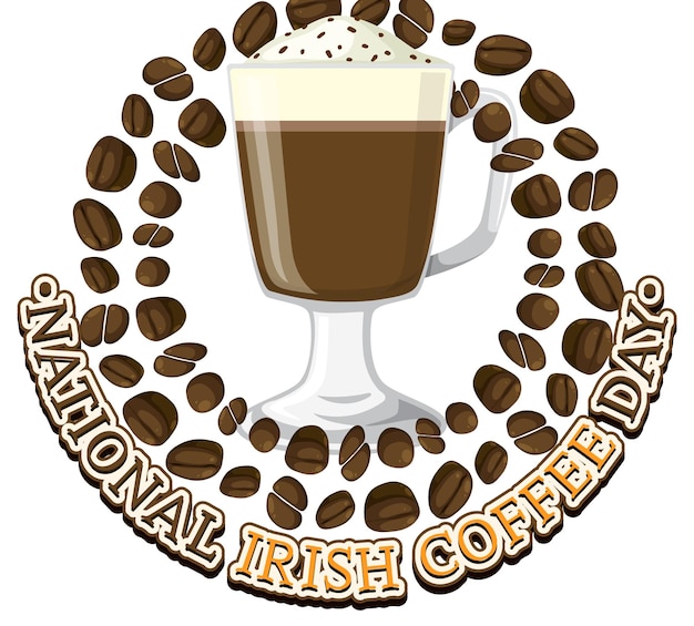 Vettore gratuito banner per la giornata nazionale del caffè irlandese