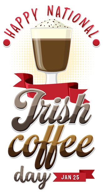 Free vector national irish coffee day banner design