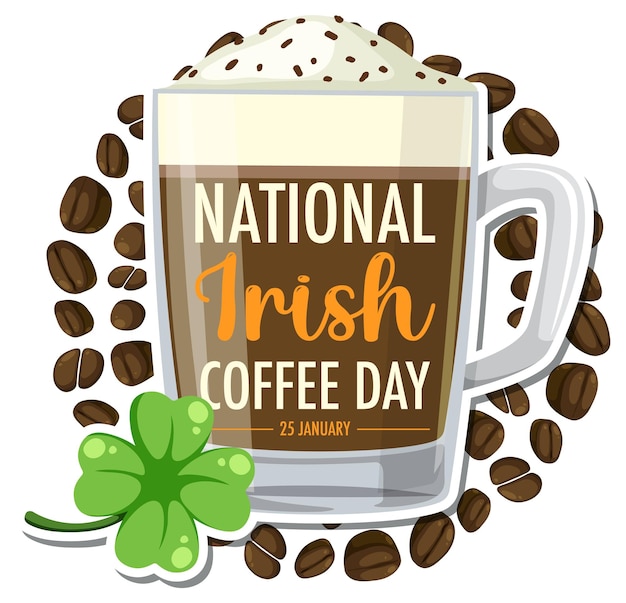 Free vector national irish coffee day banner design