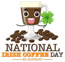 Free vector national irish coffee day banner design