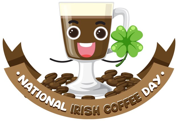 Free vector national irish coffee day banner design