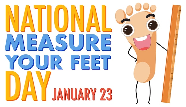 Free vector national measure your feet day banner design