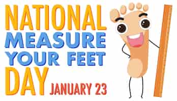 Vettore gratuito national misura i tuoi piedi day banner design