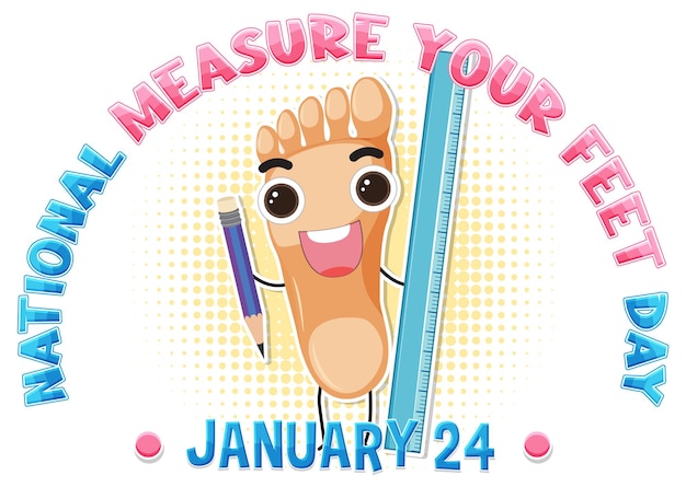 Free vector national measure your feet day banner design