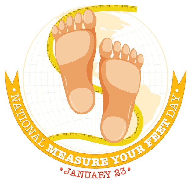 Free vector national measure your feet day banner design