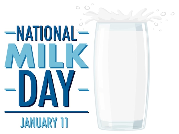 Free vector national milk day banner design