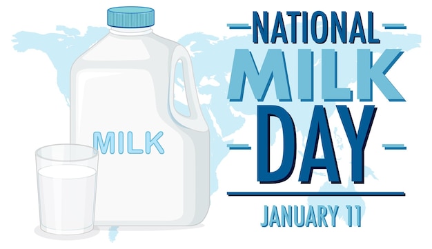 Free vector national milk day banner design