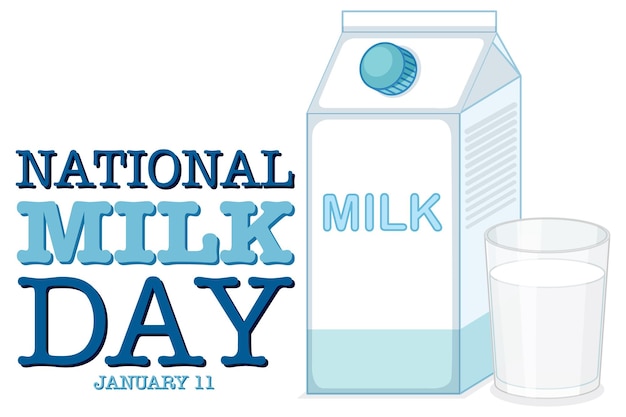 Free vector national milk day banner design