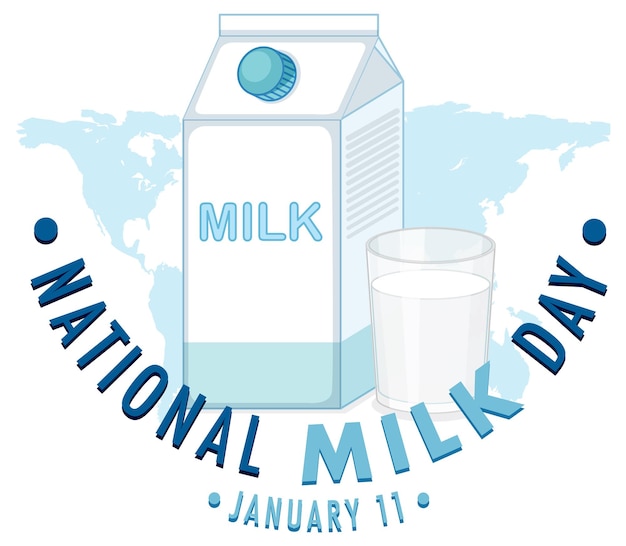 Бесплатное векторное изображение Дизайн баннера национального дня молока