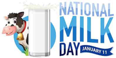 Vettore gratuito icona di gennaio della giornata nazionale del latte