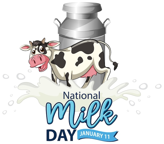 Бесплатное векторное изображение Икона национального дня молока в январе