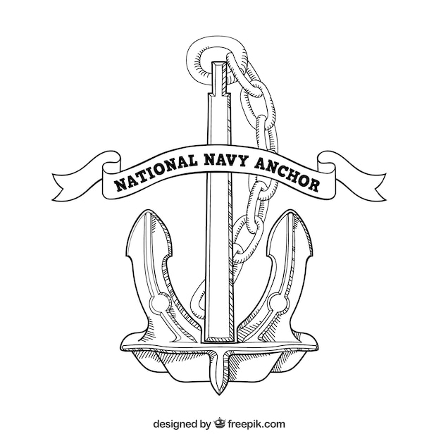 Free vector national navy anchor