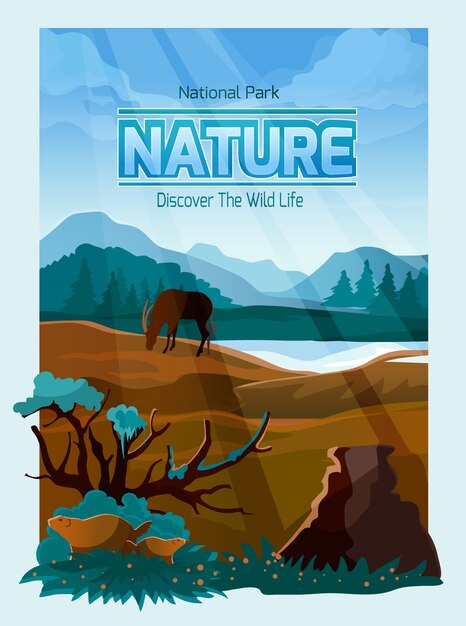 National park nature background banner 