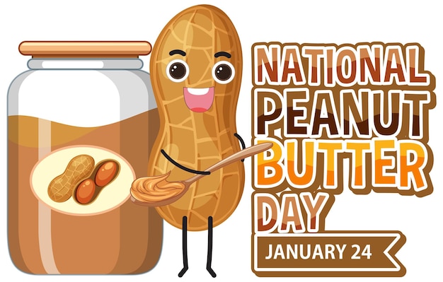 Free vector national peabut butter day banner design