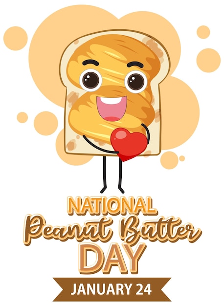 Free vector national peabut butter day banner design