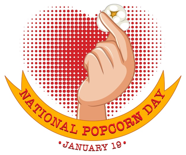 Banner del logo della giornata nazionale dei popcorn