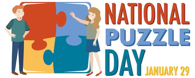 Free vector national puzzle day banner design