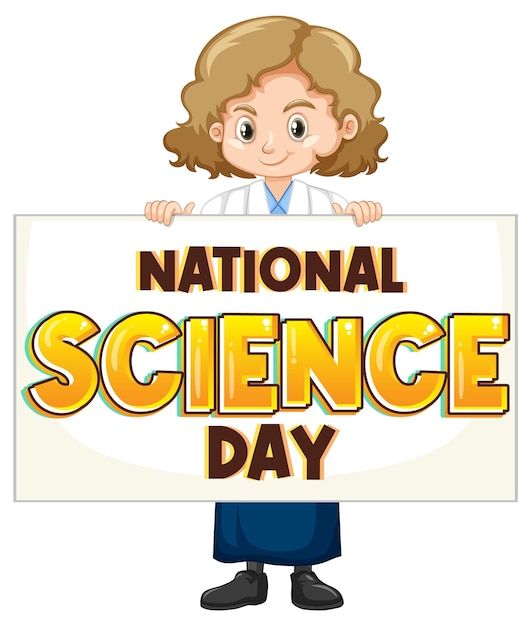 Vettore gratuito design del poster della giornata nazionale della scienza