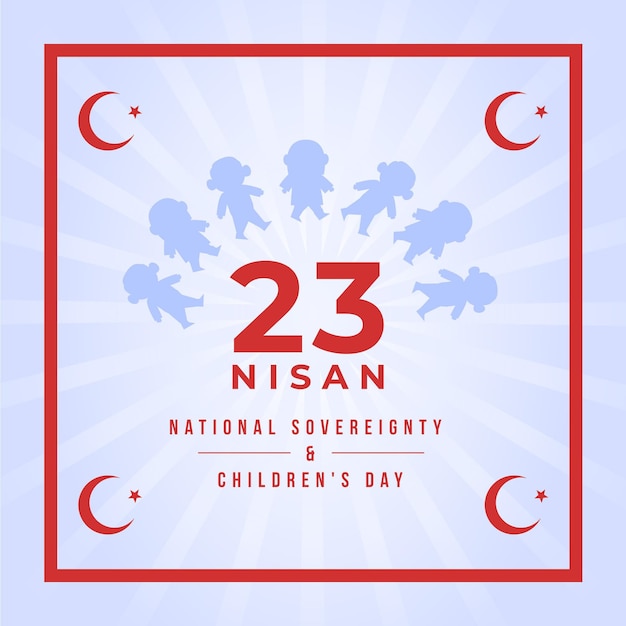 Бесплатное векторное изображение Иллюстрация национального суверенитета и дня защиты детей