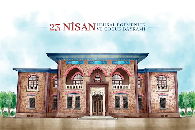 Free vector national sovereignty traditional building in turkey