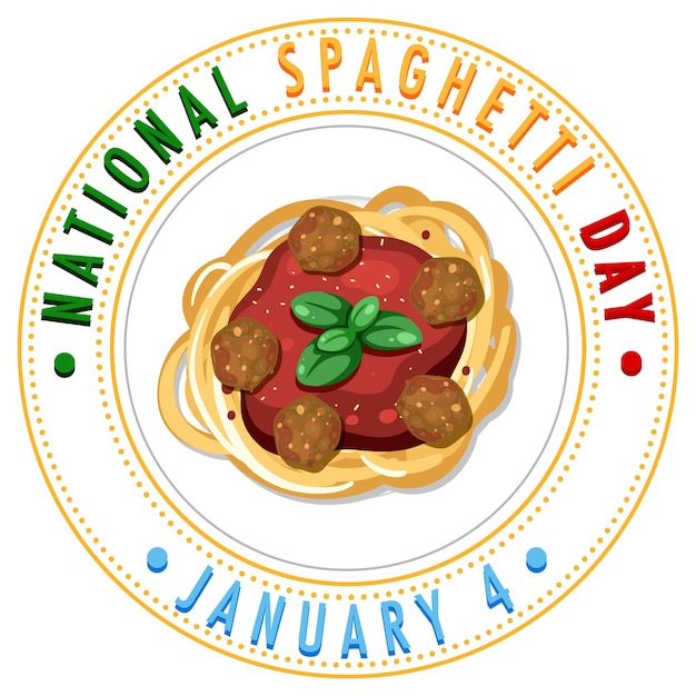 Бесплатное векторное изображение Дизайн баннера национального дня спагетти