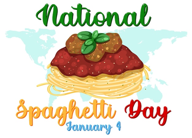 National spaghetti day banner design