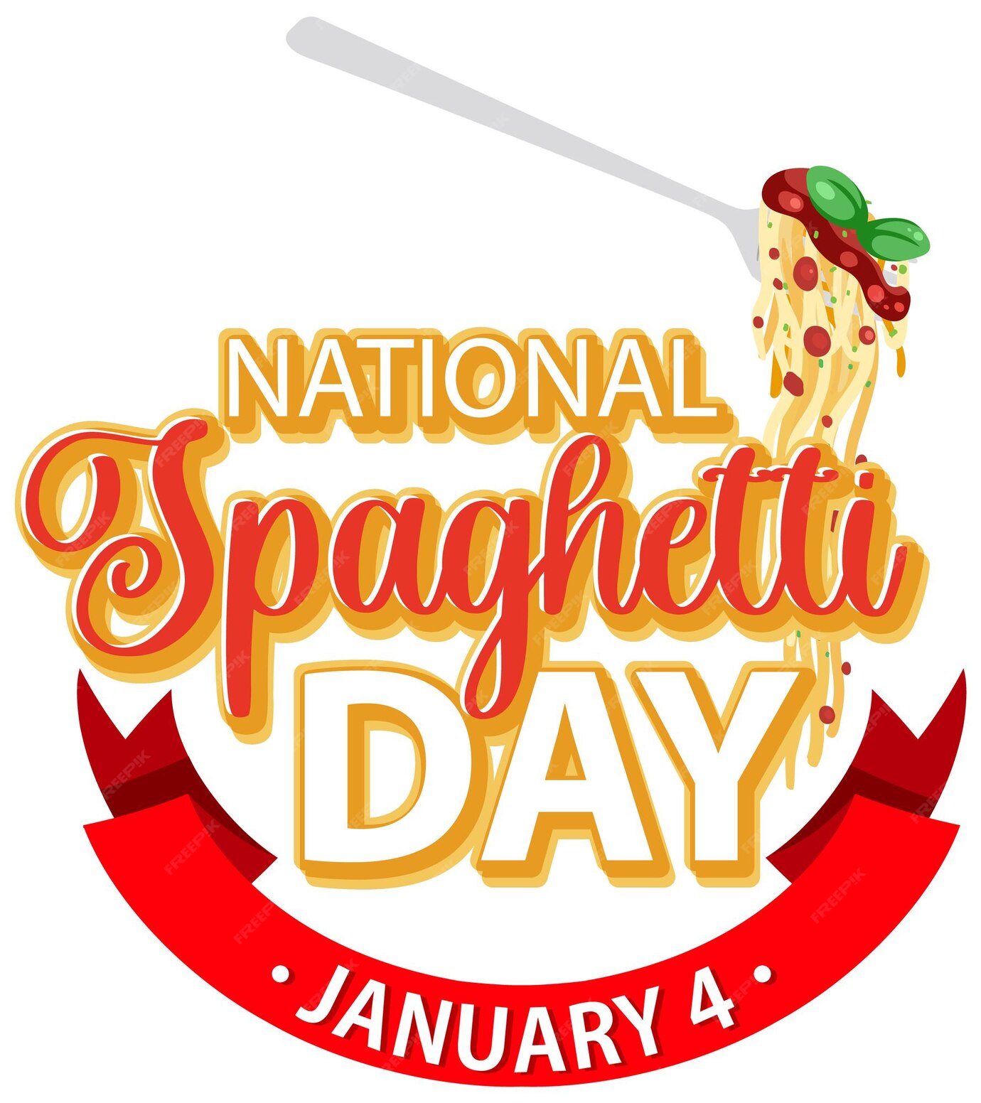 Free Vector National spaghetti day banner design
