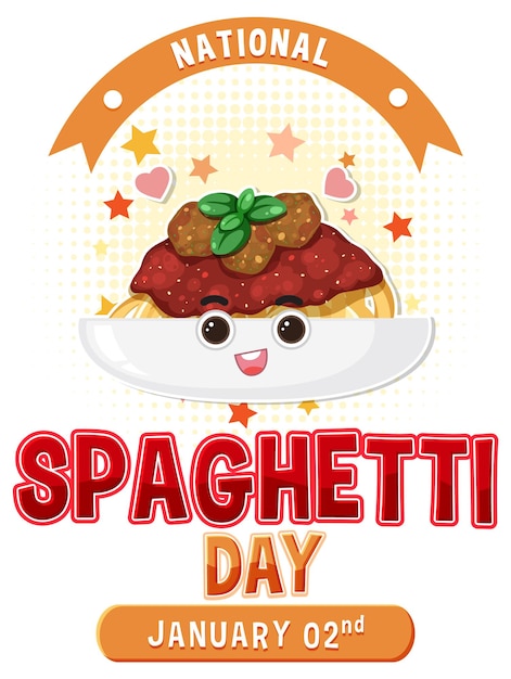 National spaghetti day banner design